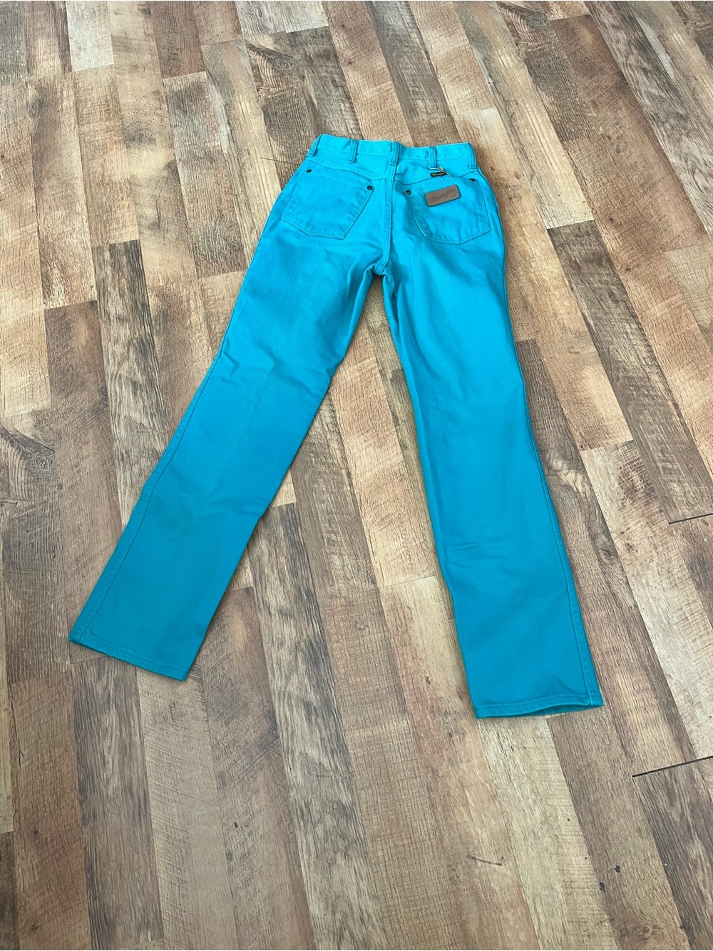 Wrangler Women’s Teal Flare Jeans vintage made in USA - Picture 3 of 13